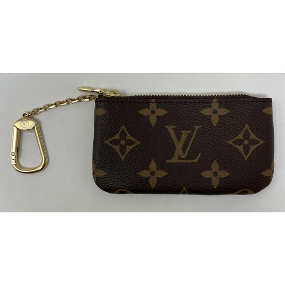 NEW LOUIS VUITTON Key Pouch Cles Monogram Coin Card Wallet - Picture 5 of 12
